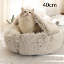 2 In 1 Dog And Cat Bed Pet Winter Bed Round Plush Warm Bed
