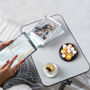 Silver Gray Computer Desk With Brake