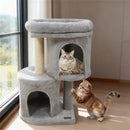 26" Compact Cat Tree With 2 Condos & Sisal Scratching Posts