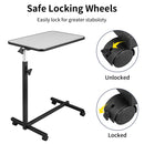 Silver Gray Computer Desk With Brake