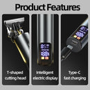 Rechargeable Hair Clipper with LCD Display Professional Metal Electricn Hair Trimmer and Beard Groomer for Men Barber Hair Cut