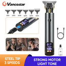 Rechargeable Hair Clipper with LCD Display Professional Metal Electricn Hair Trimmer and Beard Groomer for Men Barber Hair Cut