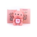 Rose Teddy Bear Jewelry Box With Necklace Gift